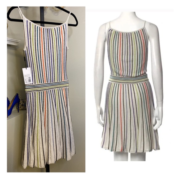 Missoni High Neck Metallic Neon Stripe Dress - Picture 2 of 10